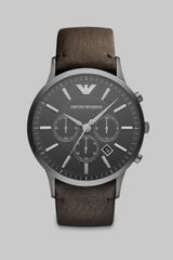 Emporio Armani Leather Chronograph Watch