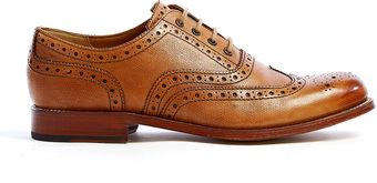 Grenson Tan Grain Leather William Brogues - Lyst