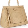 Gucci Ostrichleather Tote in Beige (wheat) - Lyst