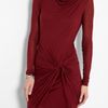 Helmut Lang Slack Jersey Twist Waist Dress in Red (burgundy) - Lyst