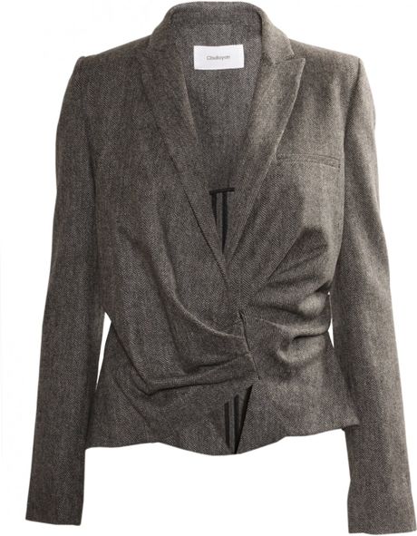 Hussein Chalayan Soft Tweed Jacket Grey in Gray (grey) - Lyst