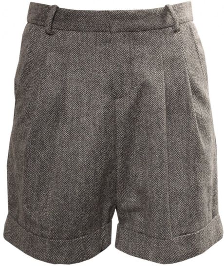 Hussein Chalayan Soft Tweed Shorts Grey in Gray (grey) - Lyst