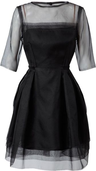 Lanvin Layered Silk Organdy Dress - Lyst