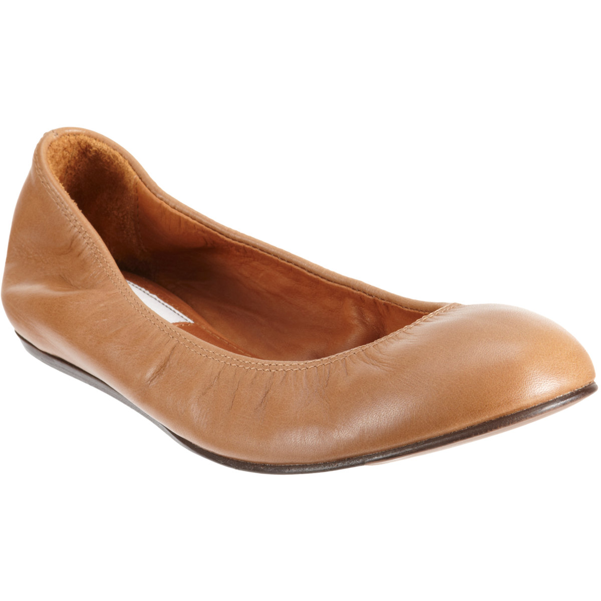 cognac pointed toe flats