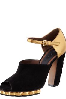 Marni Scalloped platform Mary Jane Sandal - Lyst