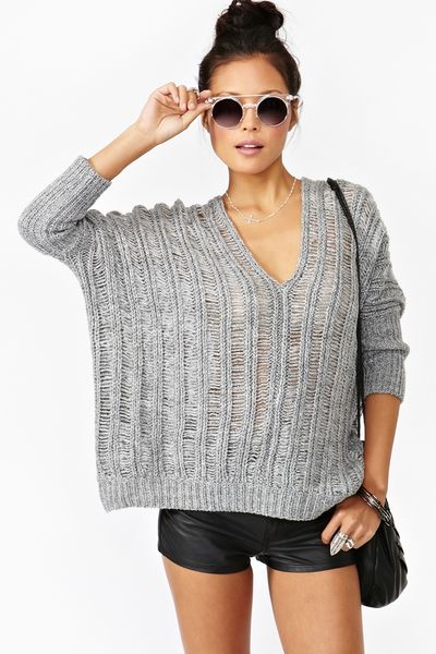 Nasty Gal Haze Knit in Gray - Lyst