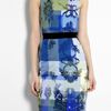 Preen Willow Multicoloured Stretch Cotton Pencil Dress in Blue (multicoloured) - Lyst