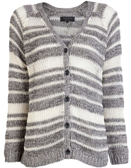 Rag & Bone Caterina Cardigan in Gray (black) - Lyst