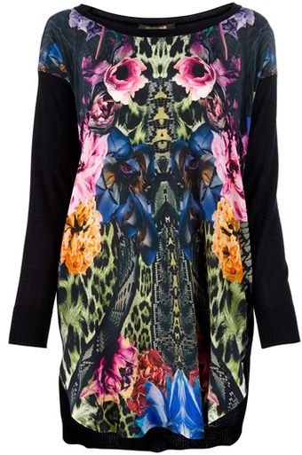 Roberto Cavalli Pattern Front Sweater - Lyst