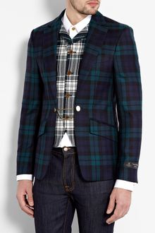 Vivienne Westwood Tartan Wool Attached Waistcoat Blazer - Lyst