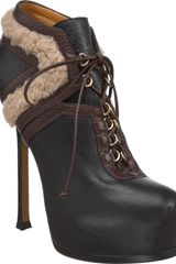 Yves Saint Laurent Tribtoo Shearling Bootie