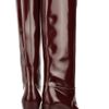 Chloé Glossedleather Knee Boots in Purple (merlot) - Lyst
