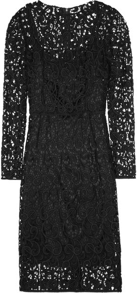 Dolce & Gabbana Wool Blend Lace Dress - Lyst