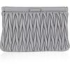 Miu Miu Matelassé Leather Clutch in Gray - Lyst