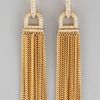 Rachel Zoe Rhinestone Tassel Earrings in Gold - Lyst