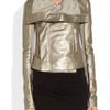 Rick Owens Classic Metallic Texturedleather Biker Jacket in Gold - Lyst