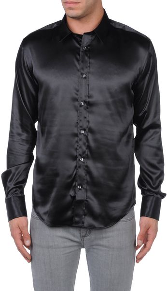 Versace Long Sleeve Shirt in Black for Men - Lyst
