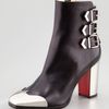 Christian Louboutin Chelita Metalwingtip Ankle Boot in Black (black silver) - Lyst