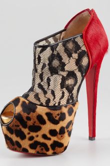 Christian Louboutin Aeronotoc Calf Hair Lace Bootie - Lyst
