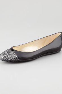 Jimmy Choo Whirl Glittertoe Ballerina Flat - Lyst