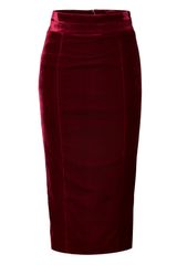 L'Wren Scott Ruby Velvet Pencil Skirt