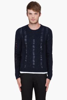 Paul Smith Navy Alpaca Knit Sweater - Lyst