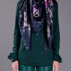 Balmain Flora Pattern Scarf in Black - Lyst