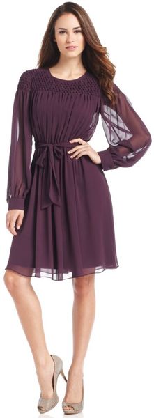 Calvin Klein Long Sleeve Belted Puckered - Lyst