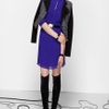 Karen Millen Graphic Pleats Dress in Blue - Lyst