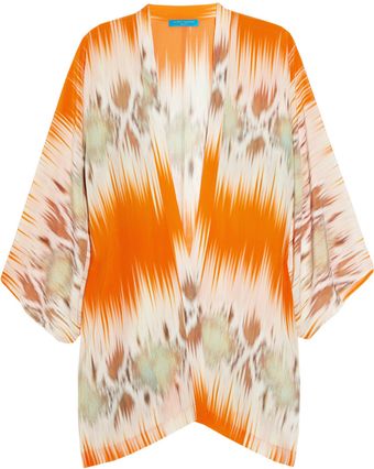 Matthew Williamson Faze Printed Silkgeorgette Kimono - Lyst