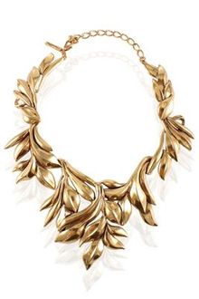 Oscar de la Renta Leaf Motif Collar Necklace - Lyst