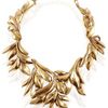 Oscar De La Renta Leaf Motif Collar Necklace in Gold - Lyst