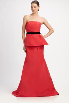 Carolina Herrera Strapless Silk Faille Gown - Lyst