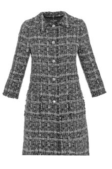 Dolce & Gabbana Single-Breasted Tweed Coat - Lyst