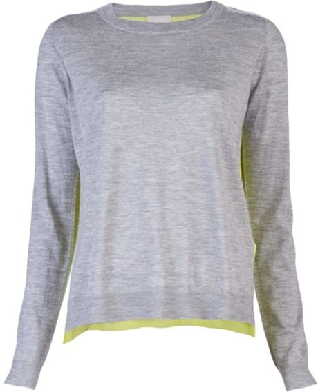 Mason By Michelle Mason Silk Back Sweater in Gray (green) - Lyst