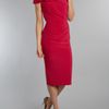 Pied A Terre Slinky Knot Jersey Dress in Red (hot pink) - Lyst