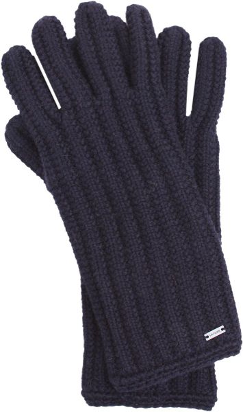 Tommy Hilfiger Basic Ribbed Gloves in Blue (dark blue) - Lyst