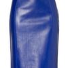 Versace Electric Blue Leather Skirt in Blue - Lyst