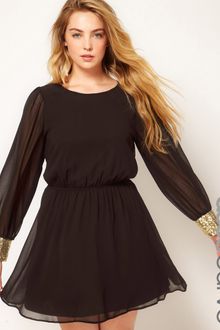Asos Curve Cowl Back Dress with Sequin Cuff - Lyst