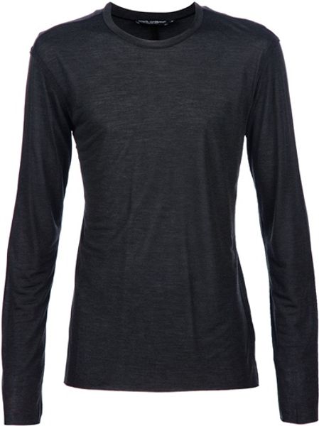 Dolce & Gabbana Long Sleeved TShirt in Gray for Men (grey) - Lyst