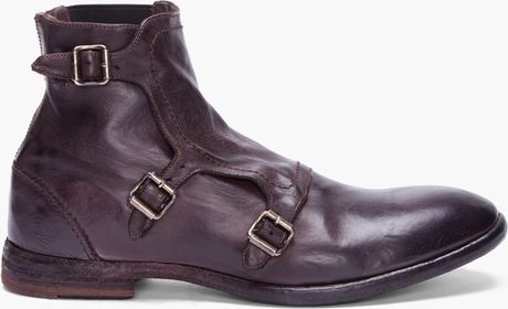 Alexander Mcqueen Dark Brown Leather Monk Boots in Brown for Men - Lyst