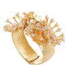 Alexander Mcqueen Gold Atom Flower Skull Bracelet in Gold - Lyst