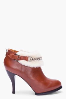 McQ by Alexander McQueen Brown Shearling Cuffed Ankle Boots - Lyst
