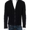 Michael Kors Cableknit Hooded Zip Sweater in Black for Men - Lyst