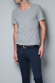 Zara Pima Cotton T-shirt - Lyst