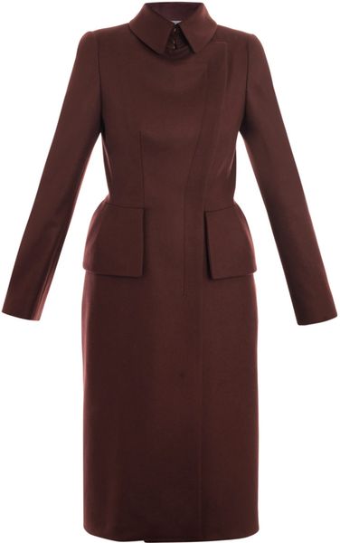 Alexander Mcqueen Peplum Coat in Purple (burgundy) - Lyst