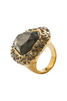 Alexis Bittar Crystal Encrusted Gold Bezeled Smokey Quartz Ring - Lyst