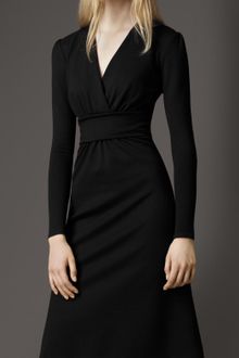 Burberry Jersey V-neck Dress - Lyst