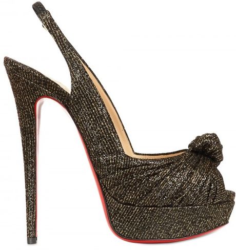 Christian Louboutin 150mm Jenny Glitter Knot Sandals in Brown (bronze) - Lyst
