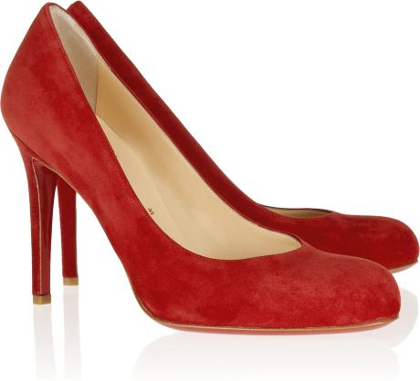 Christian Louboutin Simple 100 Suede Pumps in Red (rust) - Lyst